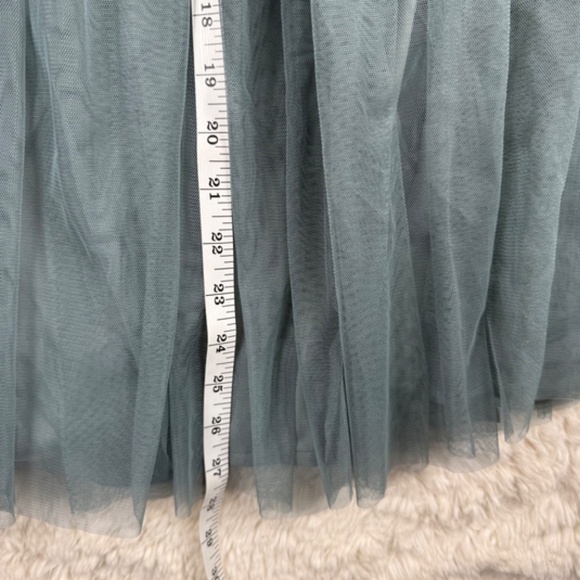 Lace & Beads Boutique Tulle A-Line Midi Skirt Blue Women's Size 10 - Picture 4 of 8